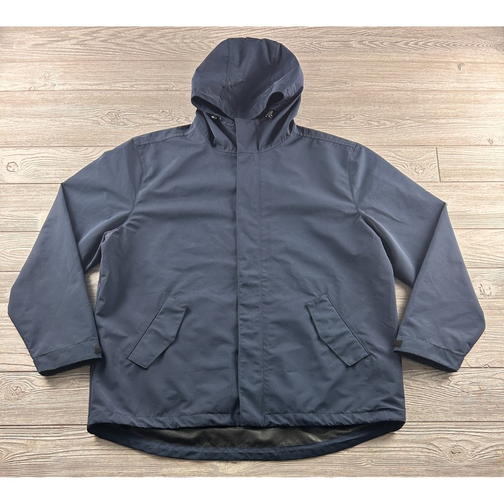 Line Of Trade The Portland Rain Jacket Midnight Navy Mens 2XL Zip Up Hooded Coat